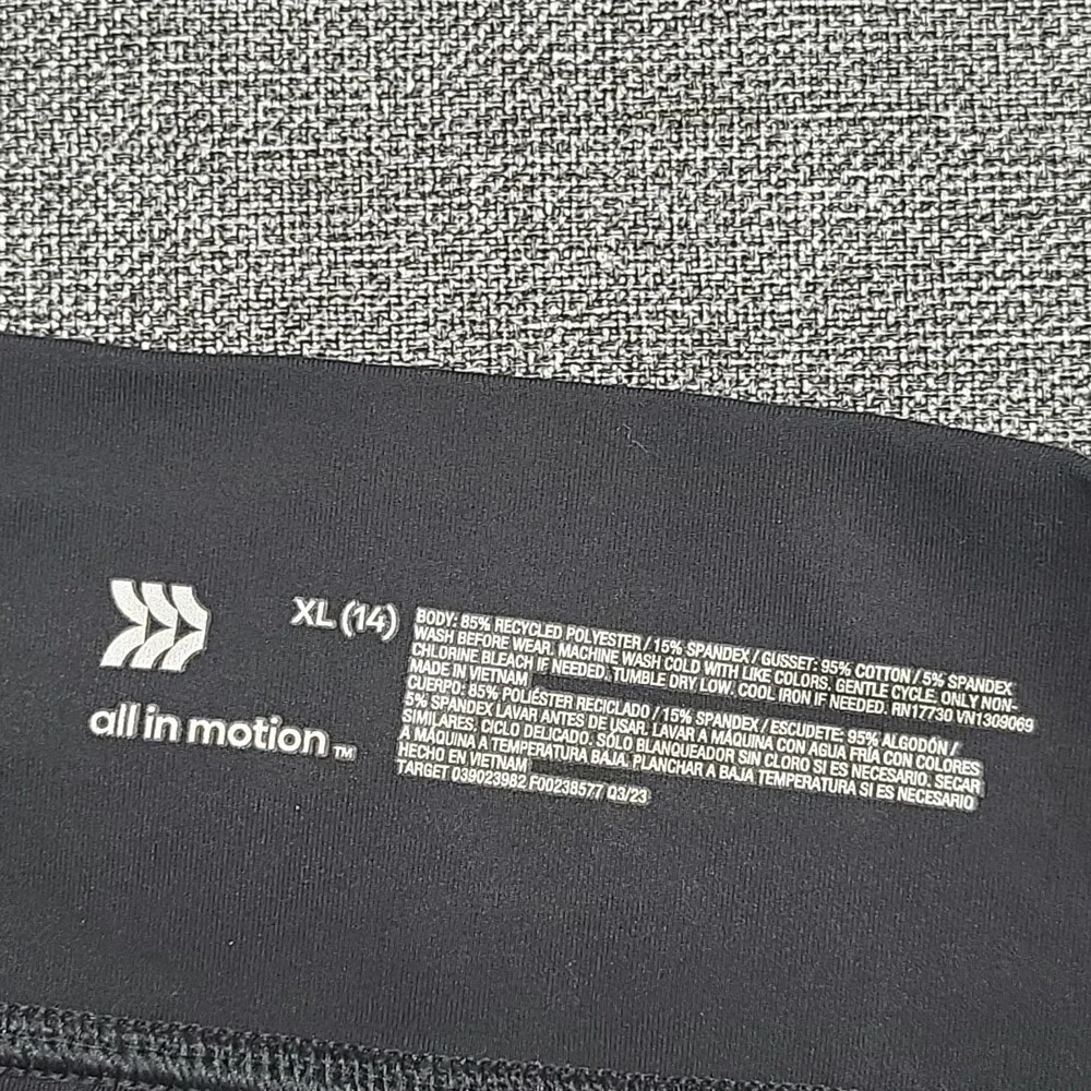 Girls' Pull On Leggings - All in Motion Black Size X-Large 14